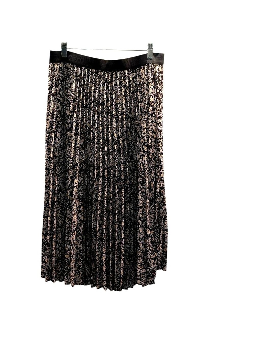 Vince Camuto NWT Skirt Midi White/Black Pleated Flowy Casual Whimsical Women's L